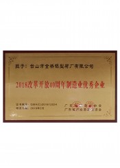 2018改革开放40周年制造业优秀中欧(中国)